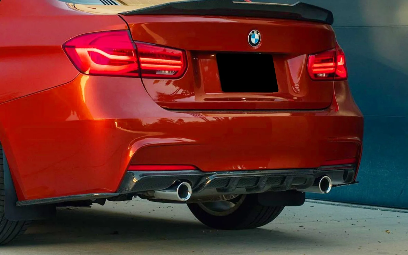 F30 M performance rear diffuser carbon look dual exhaust3